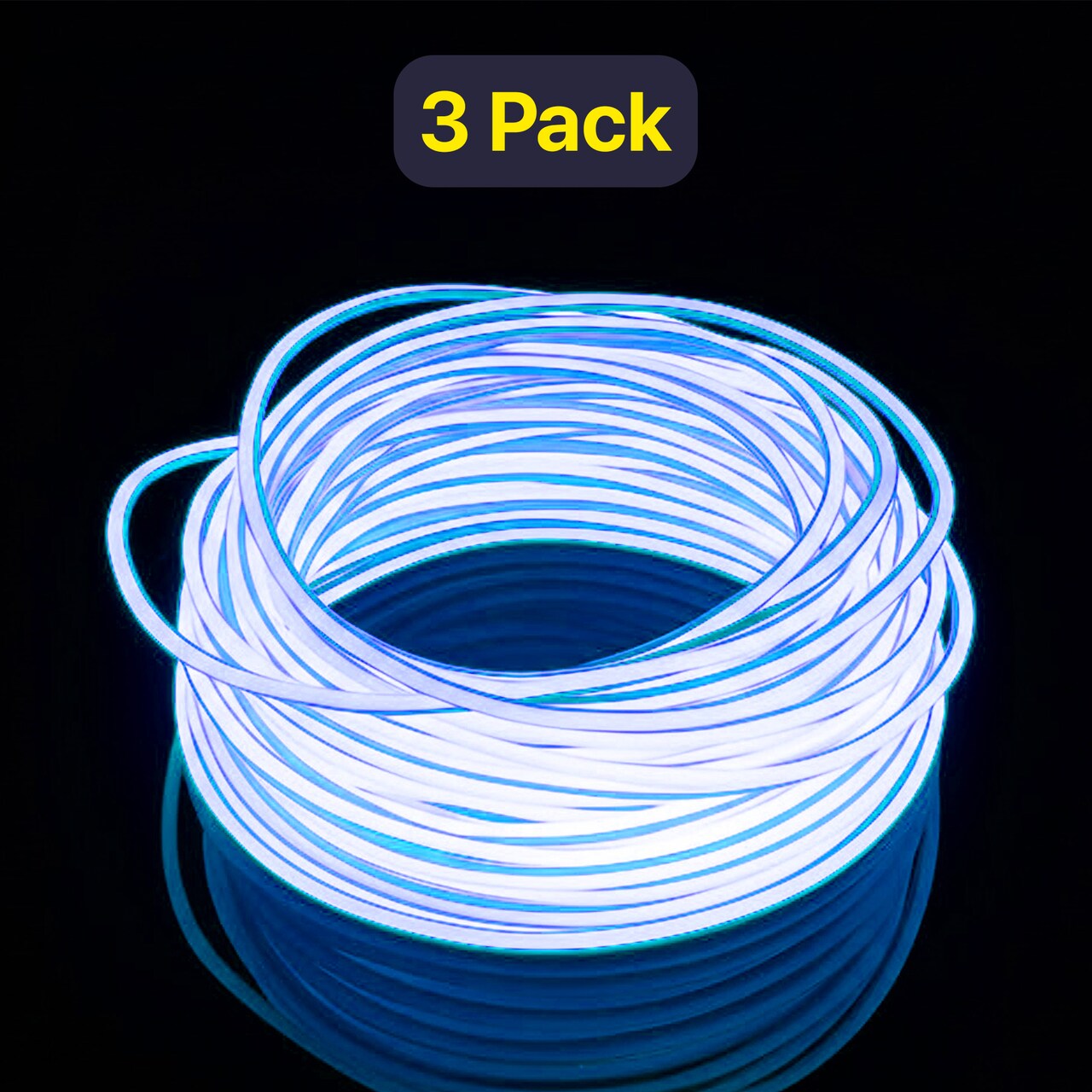 9' Flexible Neon String Light with Clip — Battery Powered Glow for Costumes & Safety